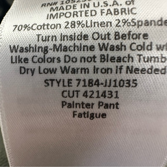 Joie size 27 Painter Chino Pant in Olive Fatigue - Picture 16 of 16